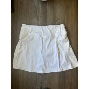 All White Skort W/ Zipper Pocket